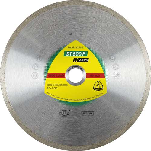 Фото товара "DT600F Алмазный диск по кафелю и керамике, ø 200х1,9х30 мм, - 1 шт/уп. DT/SUPRA/DT600F/S/200X1,9X30/25,4/GR/7"